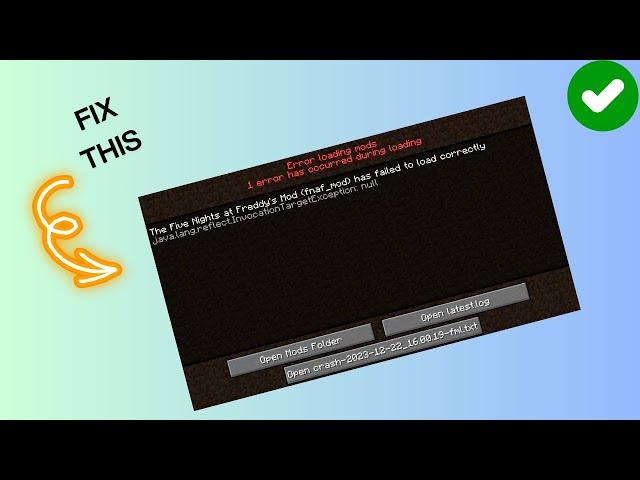 How to Fix “Error loading mods" in Minecraft