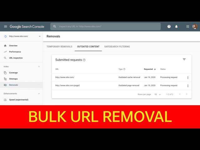 Bulk URL Removal - Google Webmaster Tools Bulk URL Removal