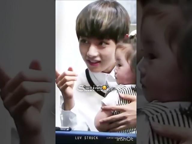 Taehyung's cute interaction with babies