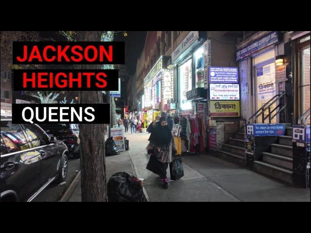 Exploring NYC - Walking Jackson Heights at Night | Queens, NYC