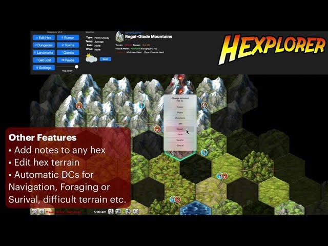 Early Preview of Hexplorer (Tabletop RPG Hexcrawl Tool)