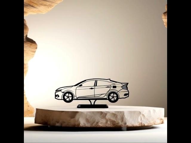 Modern Sport Compact Sedan 3D Print | Sleek Car Enthusiast Desk Decor | Custom Auto Art Gift for Him