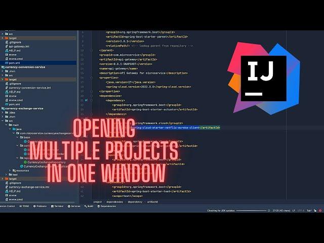 How to open multiple projects/microservices in IntelliJ ?