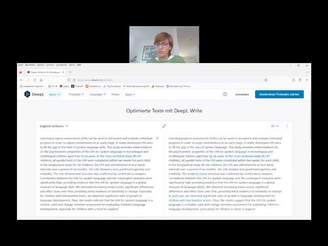 Getting Writing Assistance with DeepL - Melanie Besca, Pädagogische Hochschule Ludwigsburg (Germany)