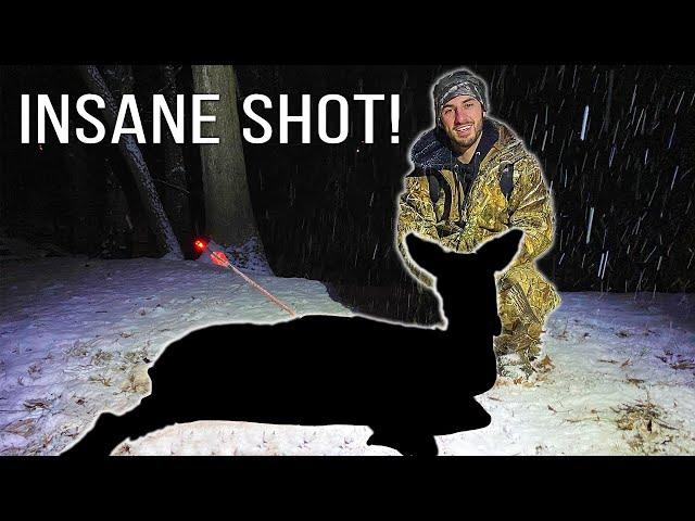 Insane Shot With Compound Bow! (DEER DOWN!)