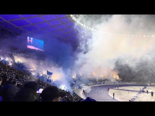 MASSIVE Pyro Show with Fireworks from Hertha BSC Ultras vs HSV.