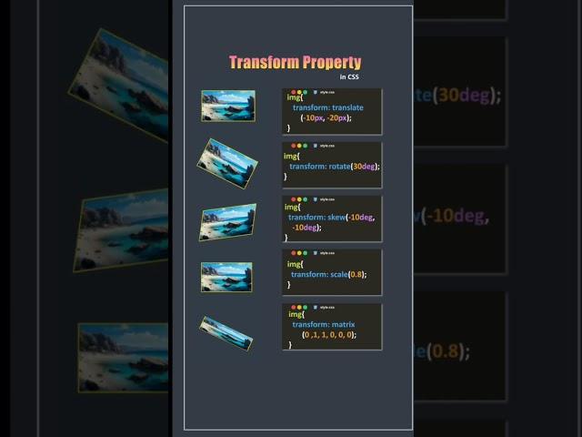 Mastering CSS Transform Properties #coding #shorts #css