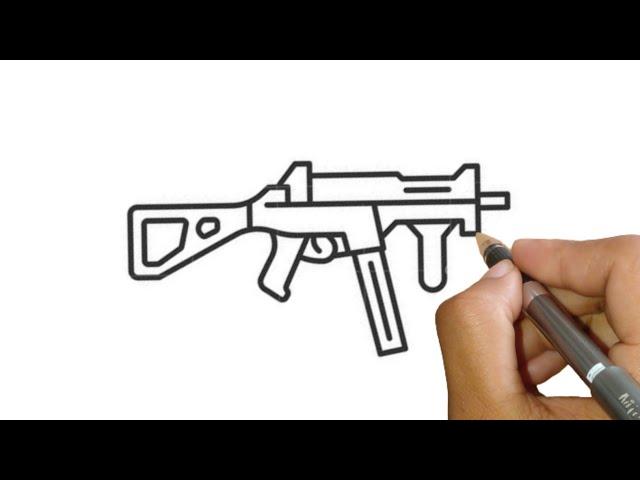 How to draw UMP gun tutorial | Free fire | PUBG | Draw easy