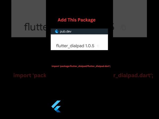 dialpad in flutter #short #flutter #dart