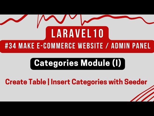 #34 Laravel 10 Tutorial | Categories Module (I) | Create Table | Insert Categories with Seeder