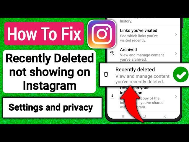 Fix Instagram recently deleted not showing after update | How to see delete post in instagram 2023