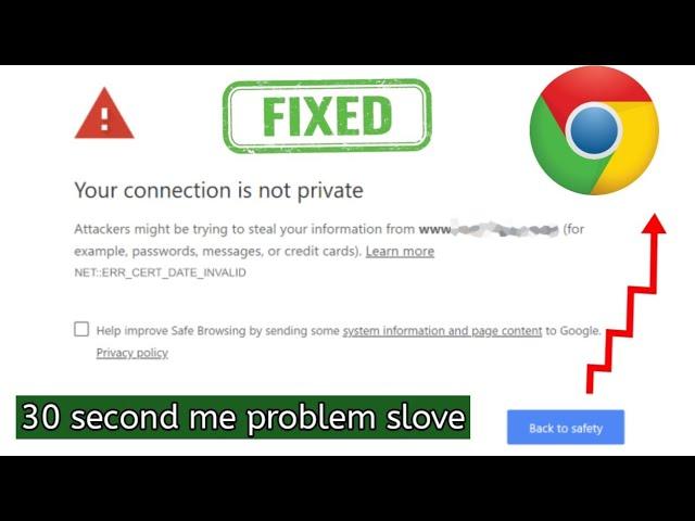 your connection is not private google chrome fixed ️