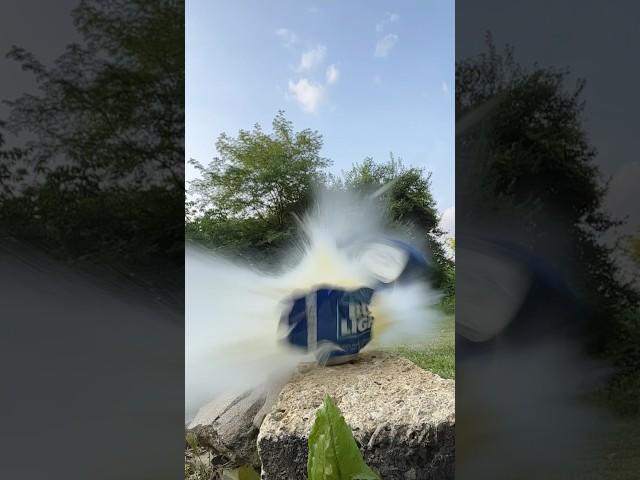 Colt M4 vs Bud Light!   .223 Absolutely Destroys the Can! ‍️ #shooting #slowmotion #shorts