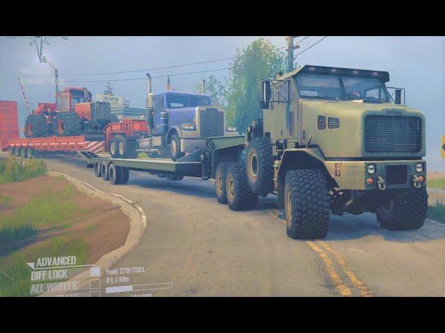 Spintires MudRunner american wilds - Crazy Truck Trailer Loader Transport