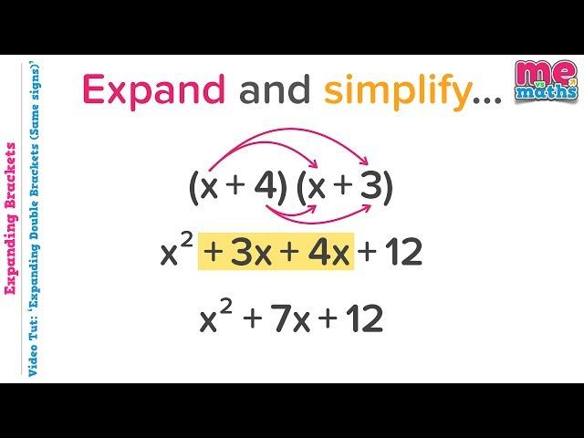 Expanding and Simplifying Double Brackets (same signs) - Tutorial / Revision