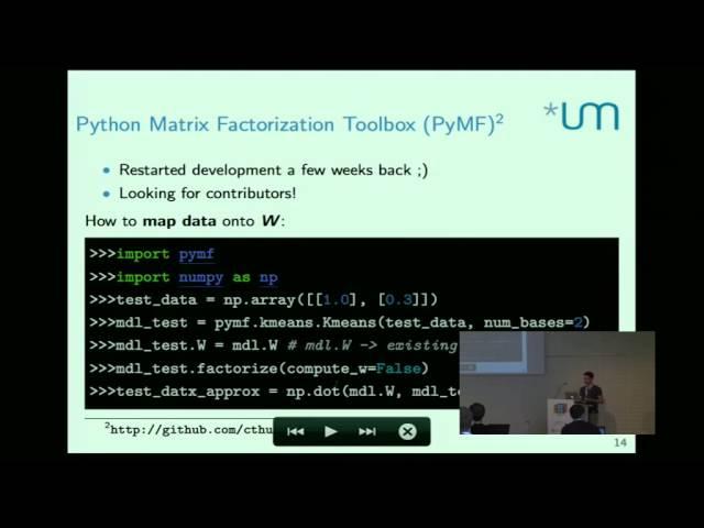 Christian Thurau - Low-rank matrix approximations in Python