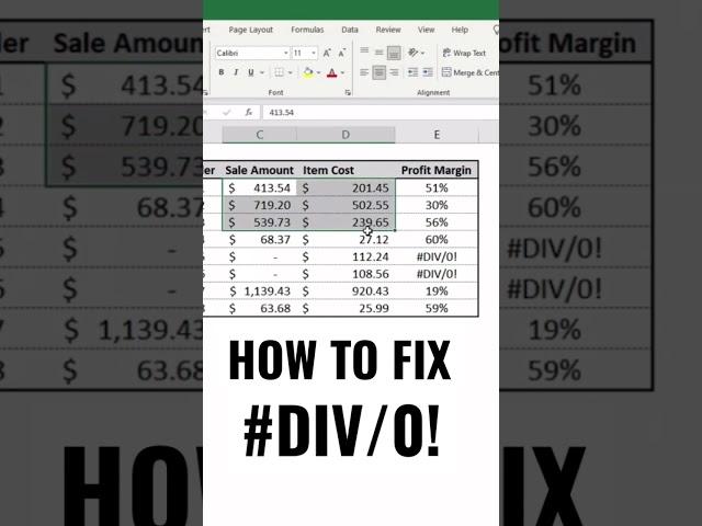 How to Fix #DIV/0 Error in Excel