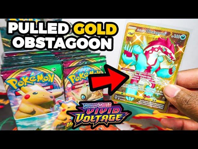 PULLED GOLD Galarian Obstagoon From Vivid Voltage Booster Box!