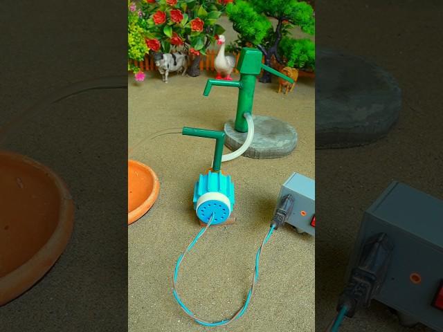 Mini hand pump project water with supply motor drink donkeys #waterpump #231