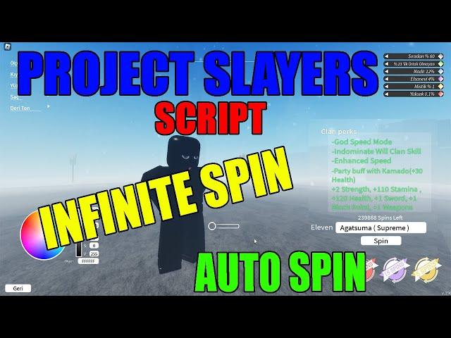 roblox project slayers new infinite, auto spin script(pastebin 2022)