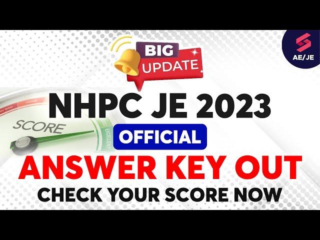 NHPC JE Answer Key 2023 Out | NHPC JE Response Sheet 2023 | NHPC JE Cut Off 2023