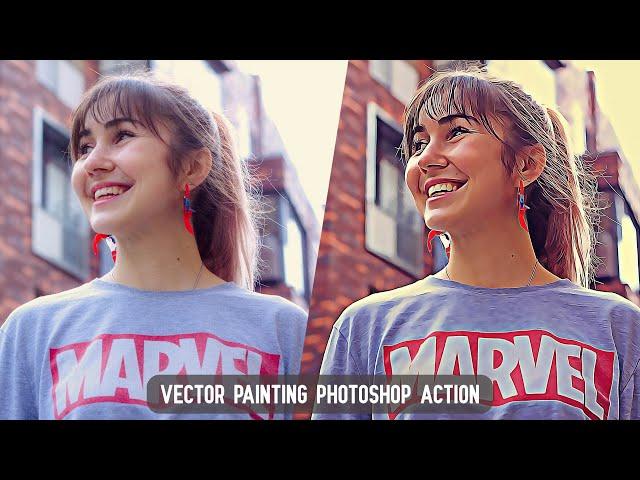 Vector Painting Photoshop Action | The Impressive Oil Painting Photoshop Actions Bundle | Artixty