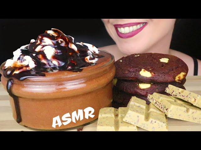 CHOCOLATE SOFT COOKIES, BLUEBERRY CHOCOLATE & CHOCOLATE MOUSSE  | ASMR Mukbang | Real Eating Sounds