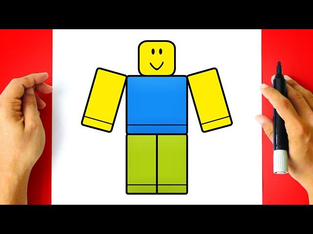 Como DESENHAR o NOOB do ROBLOX - Como DIBUJAR a NOOB de ROBLOX - How to DRAW a NOOB from ROBLOX