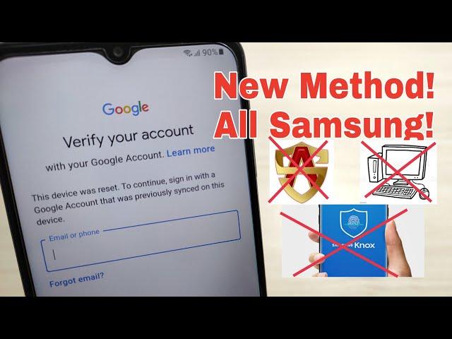 New Method!!! All Samsung Android 11/12, Remove Google Account, Bypass FRP.