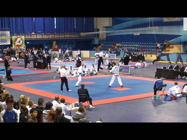 Team sparring, Estonia (Red) Vs England (Blue),  European Taekwondo ITF Championship, Minsk 2014.