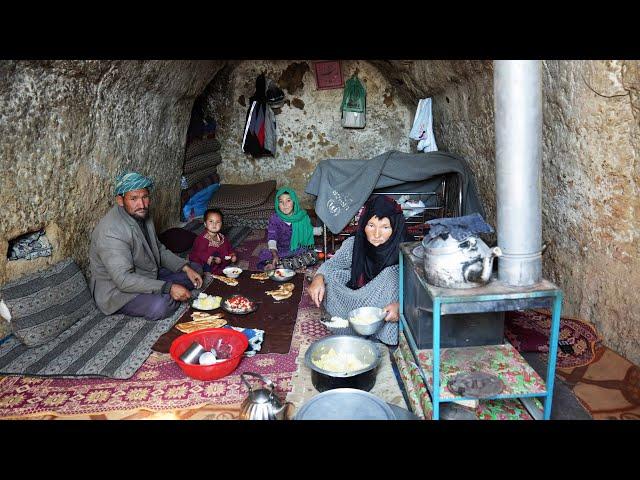 L‌ife in a  Cave and Cooking Village Style Food | Village Life of Afghanistan