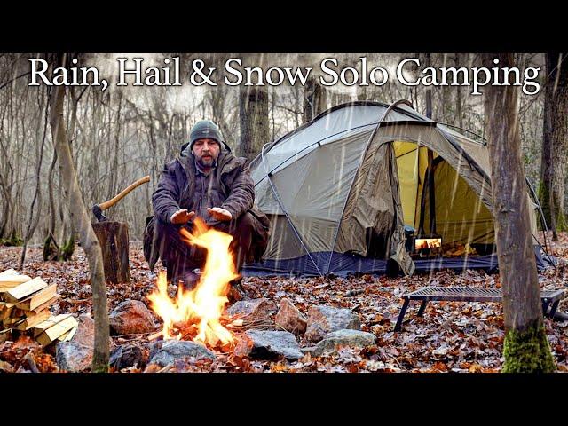 Solo Hot Tent Winter Camping in Sub-Zero Temperatures