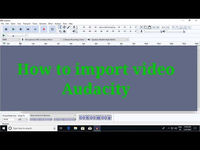 How to import video in Audacity