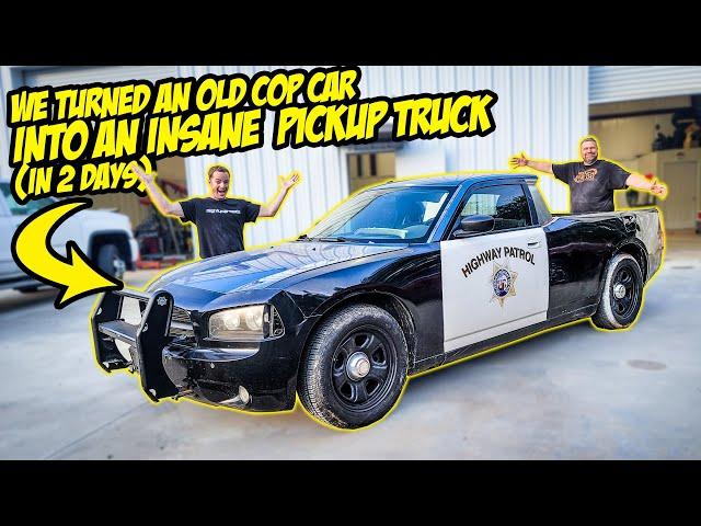 We Turned A Broken Cop Car Into An INSANE Pickup Truck (In 2 Days)