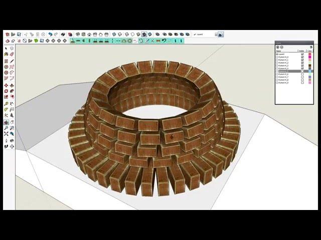 Строим купол  из кирпича в SketchUp