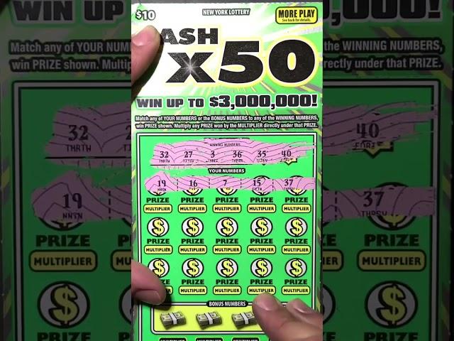 $10 Cash X50 Ticket #scratchcards #lottery #scratchtickets #lotterygames #scratchcard