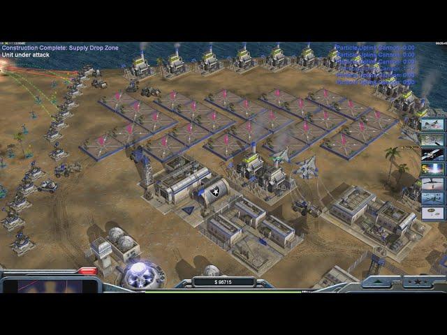 USA Laser - Command & Conquer Generals Zero Hour - 1 vs 7 HARD Gameplay