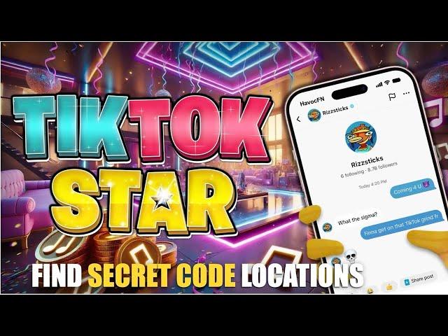 TIKTOK STAR TYCOON MAP FORTNITE CREATIVE - SECRET CODE LOCATIONS