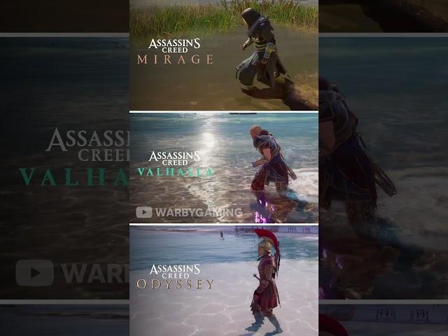 AC Mirage vs AC Valhalla vs AC Odyssey | Water Physics