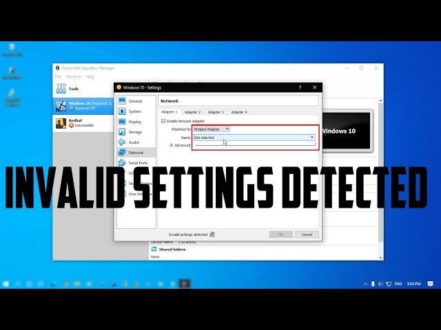How To Fix VirtualBox Bridged Adapter Invalid Settings Detected