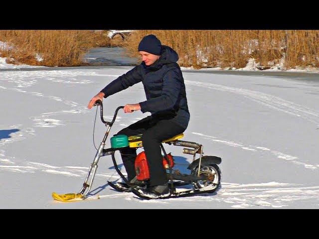 Зверские испытания самодельного Снегохода из БензоПилы