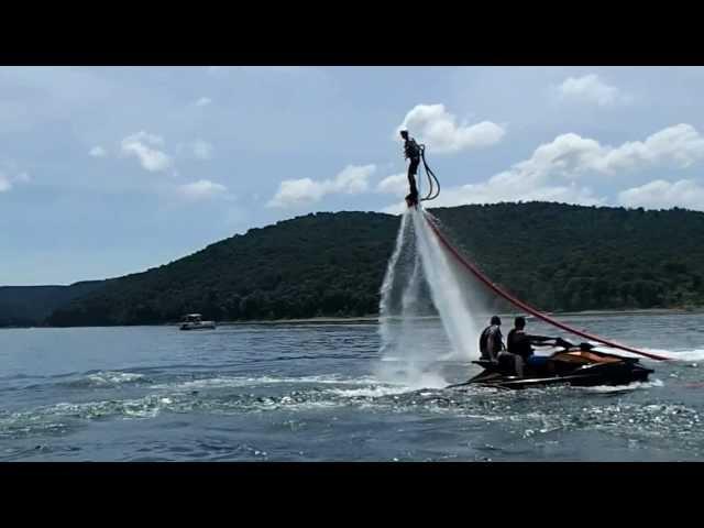 Aquatic Aviation's Andrew Hickey Flyboarding for second time ever at Tygart Lake, WV