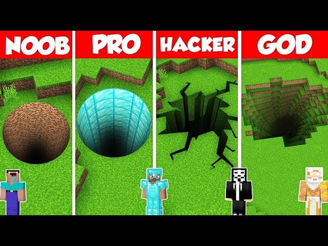 ROUND TUNNEL BASE HOUSE BUILD CHALLENGE - Minecraft Battle: NOOB vs PRO vs HACKER vs GOD / Animation