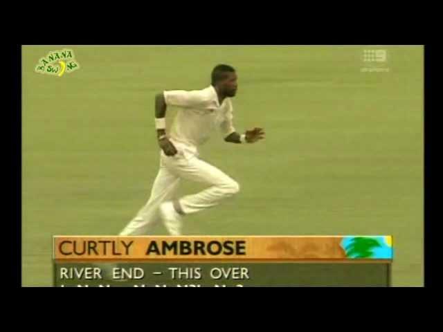 Curty Ambrose bowls a 17 ball over