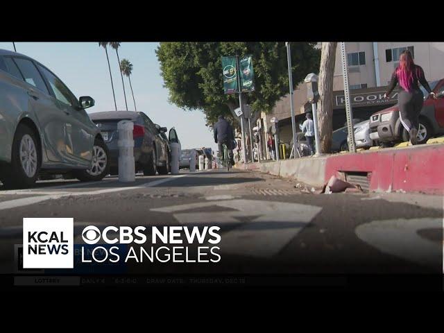 Street renovations in East Hollywood frustrates business owner but draws bicyclists