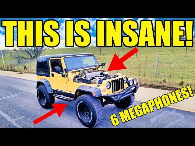 Driving My Turbo Wrangler After Building An INSANE Exhaust & V12 Mercedes AMG Intercooler System!