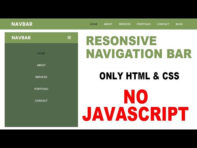 Responsive Navigation Bar Using HTML & CSS | Responsive Navbar HTML CSS | HTML & CSS Tutorial