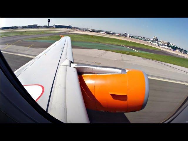 EasyJet Airbus A320 Takeoff from Manchester - ENGINE ROAR - GoPro Wing View