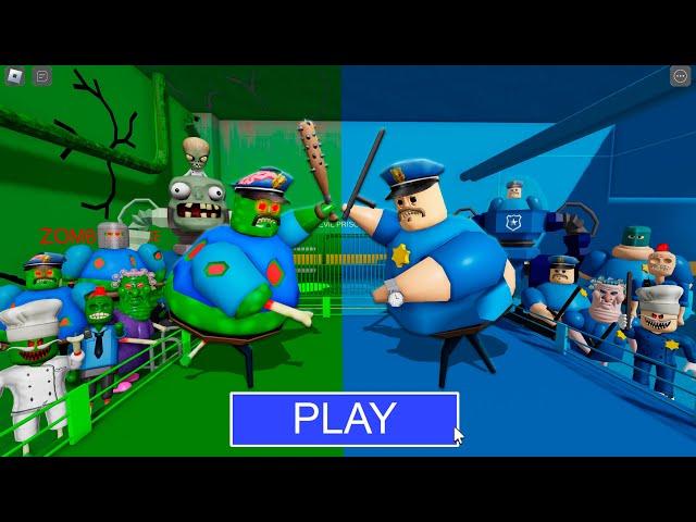 ZOMBIE Team vs POLICE Team in BARRY'S PRISON RUN! New Scary Obby (#Roblox)