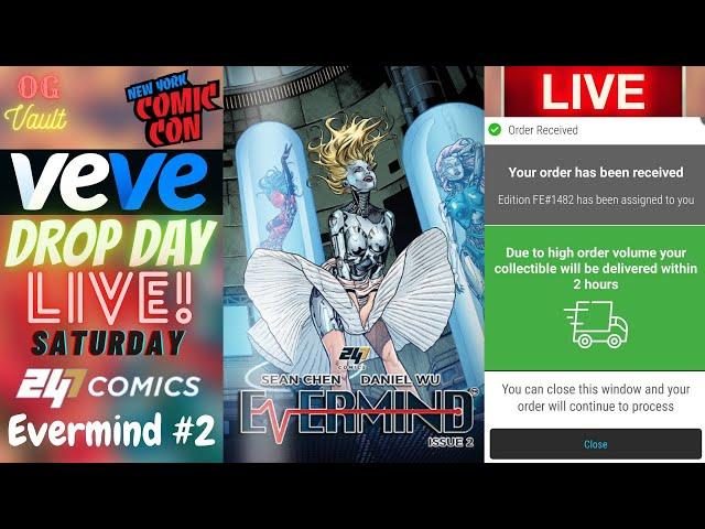 VeVe Drop Day LIVE - 24/7 COMICS Evermind #2 Digital Collectibles NFT Drop! New York Comic Con #NYCC